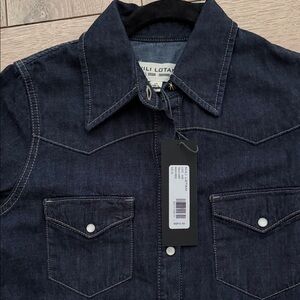 Nili Lotan Indigo Denim Western Shirt Jacket
